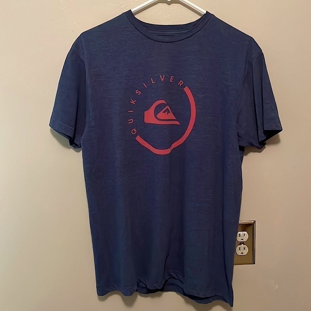 Quicksilver Tshirt Blue/Red Size Large Regular Fit